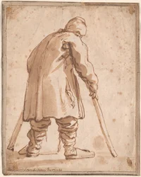 Karikatur eines Mannes, angeblich Pietro da Cortona