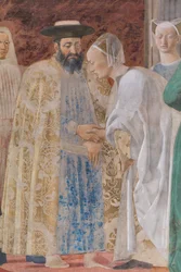 Anbetung des Kreuzes und Begegnung zwischen Salomo und der Königin von Saba (Detail)