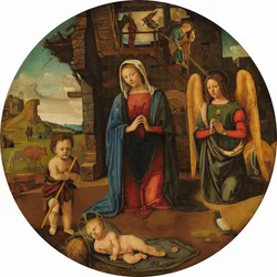 Die Geburt Christi mit dem Heiligen Johannes dem Täufer als Kind