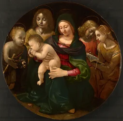 Jungfrau und Kind mit dem jungen Johannes dem Täufer, der heiligen Cäcilia und Engeln, ca. 1505