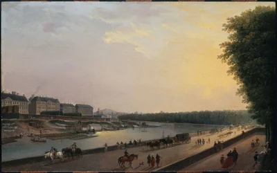 Die Seine an der Grenouillère, Blick von der Uferterrasse der Tuilerien, ca. 1777