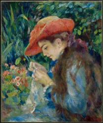 Die nähende Marie-Thérèse Durand-Ruel