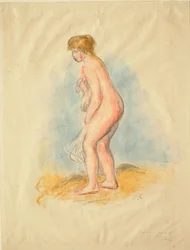 Stehende weibliche Badende