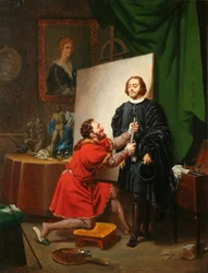 Aretino im Atelier von Tintoretto, ca. 1822