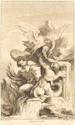 Zwei Tritonen und ein Schwan