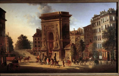 Das Saint-Denis-Tor. Ansicht von Paris