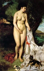 Badende La Baigneuse au griffon, 1870