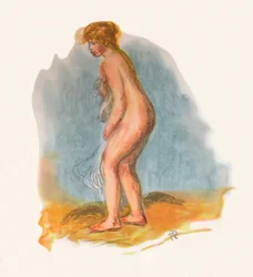 Stehender Badender