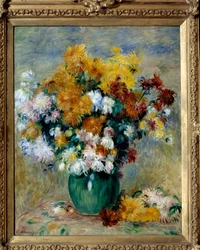 Blumenstrauß von Chrysanthemen. Gemälde von Pierre Auguste Renoir (1841-1919)