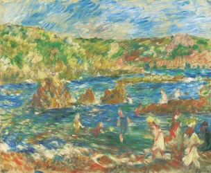 Kinder am Strand von Guernsey, ca. 1883