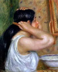 Mädchen kämmt ihr Haar, 1907-8