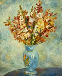 Gladiolen in blauer Vase