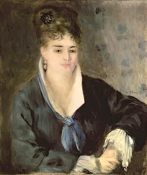Dame in Schwarz, um 1876