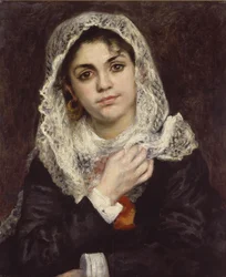 Lise in einem weißen Schal, ca. 1872