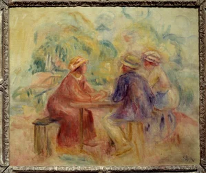 Treffen im Garten, Gemälde von Auguste Renoir (1841-1919) 20. Jahrhundert