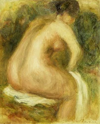 Badende nackte Frau; sitzender weiblicher Akt, 1910