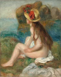 Akt mit Strohhut am Meer, 1892
