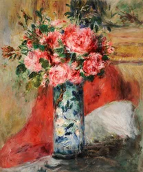 Rosen und Pfingstrosen in einer Vase