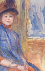 Junges Mädchen im blauen Kleid, ca. 1890