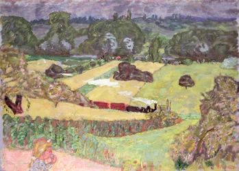 Landschaft mit Güterzug, 1909
