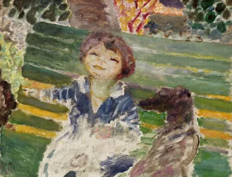 Kleines Mädchen mit einem Hund