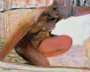 Kauernder Akt im Bad, 1940