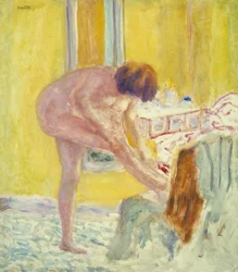 Akt, gelber Hintergrund, um 1924