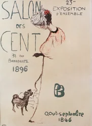 Plakat zur Werbung für die 23. Ausstellung des Salon des Cent, 1896