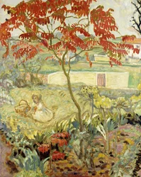 Der Garten und der rote Baum