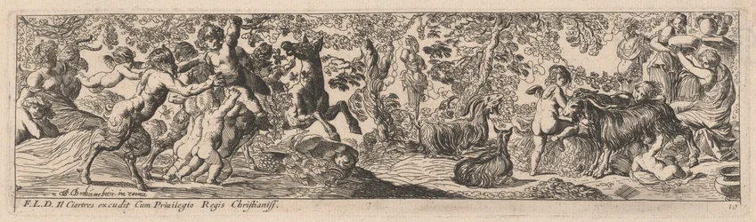 Satyrn und Putti spielen mit Tieren