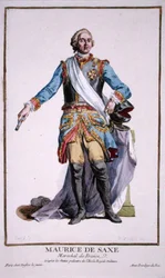 Moritz von Sachsen (1696-1750), aus „Recueil des Estampes, représentant les Rangs et les Dignités, suivant le Costume de toutes les Nations existantes“, veröffentlicht 1780