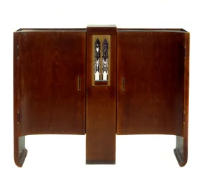 Jugendstil: Stützkabinett aus Eiche, Metall und Elfenbein von Pierre Legrain (1889-1929)