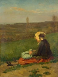 Ein Kind auf einem Feld