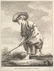 Kleines Mädchen bei der Feldarbeit, aus Premier Livre de Figures d
