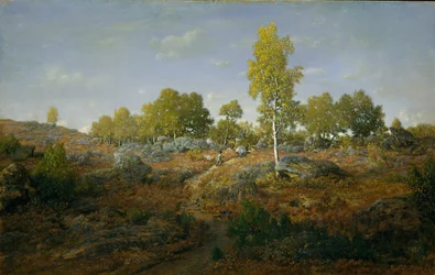 Ein Pfad zwischen den Felsen, wahrscheinlich 1861