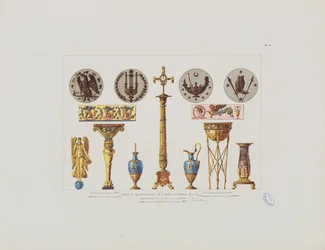 Details und Ornamente aus dem Atelier des Malers C.I. Isabey, aus 