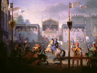 Szene eines Turniers im vierzehnten Jahrhundert, 1812 (Detail)