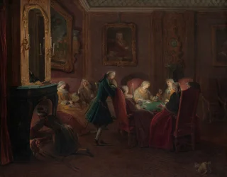 Kartenspieler in einem Salon