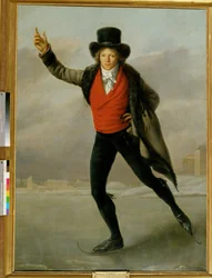 Der Medailleur Bertrand Andrieu beim Schlittschuhlaufen