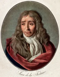 Porträt von Jean de La Fontaine (1621-1695), französischer Dichter - Gravur von Pierre Michel Alix (1762-1817)