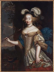 Madame de Montespan - Françoise Athénaïs de Rochechouart, Marquise de Montespan (1640-1707), als Diana. Maße: 130 x 95,5 cm. Privatsammlung