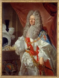 Porträt von Antonin Nompar de Caumont, Herzog von Lauzun (1633-1723), Marschall von Frankreich und Verlobter der Grande Mademoiselle, Herzogin von Montpensier. Gemälde von Pierre Mignard (1612-1695) 17. Jahrhundert La Rochelle, Musée des Beaux-Arts