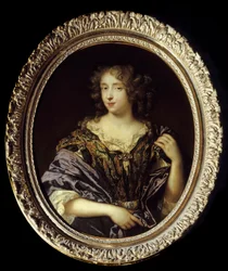 Porträt von Madame de Saint-Germain. Hélène Ferrand, Tochter eines Ratsmitglieds des Pariser Parlaments, Ehefrau von Louis Foucault, Marquis de Saint-Germain-Beaupré; starb im Alter von 34 Jahren zwischen 1681 und 1691