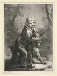 Ohne Titel (Junge mit Hund)