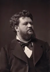 Porträt von Jean Lassalle (1847-1909), französischer Bariton. Photoglyptie Goupil. Fotografie aus dem späten 19. Jahrhundert von Pierre-Petit.