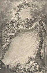 Diplom der Freimaurer von Bordeaux, nach François Boucher, 1766