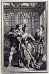 La fiancée du roi de Garbe - in „Tales et nouvelles en vers“ von Jean La Fontaine. 1776. Illustration von P.P. Choffard