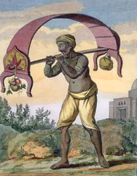 Paeni Caori religiöser Verehrer, der Opfergaben für die Götter trägt, 1782