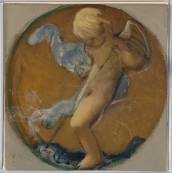 Zeichnung, Studie für Rundel mit Putto