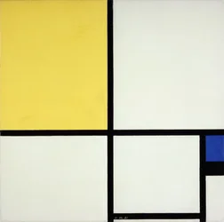 Komposition mit Blau und Gelb
